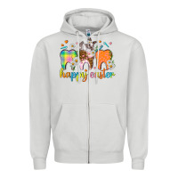 Dove Grey Happy Easter Dental Easter Day Zipper Hoodie - HowdyJamesFarm
