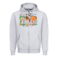 Heather Grey Happy Easter Dental Easter Day Zipper Hoodie - HowdyJamesFarm