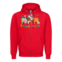 Red Happy Easter Dental Easter Day Zipper Hoodie - HowdyJamesFarm