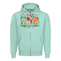 Seafoam Happy Easter Dental Easter Day Zipper Hoodie - HowdyJamesFarm