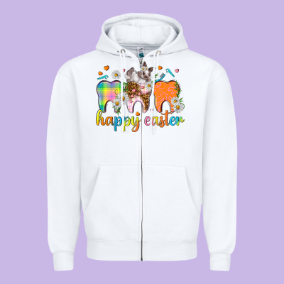 Happy Easter Dental Easter Day Zipper Hoodie Designed By Howdyjamesfarm