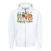 White Happy Easter Dental Easter Day Zipper Hoodie - HowdyJamesFarm