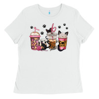 White cat mom coffee Ladies Tee - Jasminsmagicworld