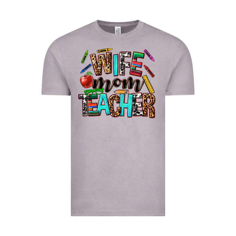 Wife Mom Teacher Vintage Tee by NancyCooperArtShop | Teevron