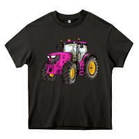 Asphalt western farm tractor pink Heavy Core Tee - Artiststas