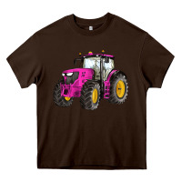 Chocolate Brown western farm tractor pink Heavy Core Tee - Artiststas