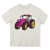 Cream western farm tractor pink Heavy Core Tee - Artiststas