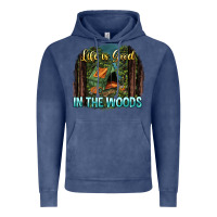 Vintage Denim life is good in the woods Vintage Hoodie - NancyCooperArtShop