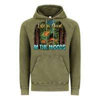 Vintage Olive life is good in the woods Vintage Hoodie - NancyCooperArtShop