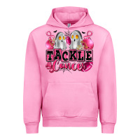 Fuchsia Pink tackle cancer with ghosts playing football Urban Hoodie - LillyAllenDesigns