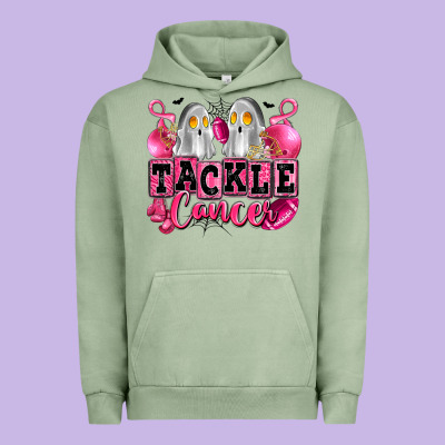 Tackle Cancer With Ghosts Playing Football Urban Hoodie Designed By Lillyallendesigns