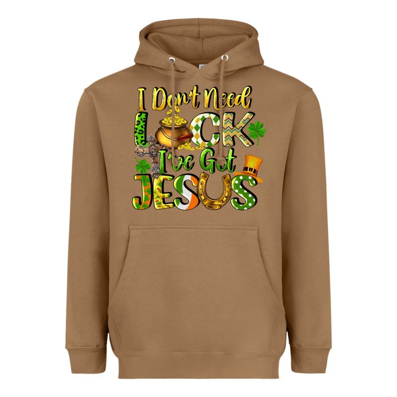 I Don't Need Luck I've Got Jesus Heavyweight Hoodie by CowGirlArtShop | Teevron