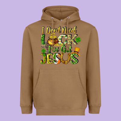I Don't Need Luck I've Got Jesus Heavyweight Hoodie Designed By Cowgirlartshop