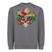 Storm mexican skull sombrero roses cactus serape Heavyweight Sweatshirt - Artiststas