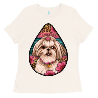 Bone shih tzu teardrop earrings Ladies Tee - Artiststas