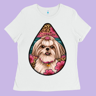 Shih Tzu Teardrop Earrings Ladies Tee Designed By Artiststas