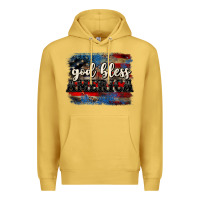 Antique Gold God bless America  4th of July Premium Hoodie - CowGirlArtShop