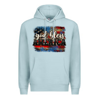 Blue Mist God bless America  4th of July Premium Hoodie - CowGirlArtShop