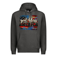Charcoal Heather God bless America  4th of July Premium Hoodie - CowGirlArtShop