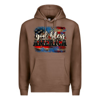 Chestnut God bless America  4th of July Premium Hoodie - CowGirlArtShop