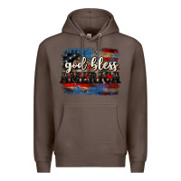 Coffee God bless America  4th of July Premium Hoodie - CowGirlArtShop