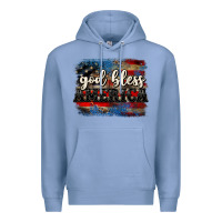 Colony Blue God bless America  4th of July Premium Hoodie - CowGirlArtShop