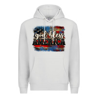Dove Grey God bless America  4th of July Premium Hoodie - CowGirlArtShop