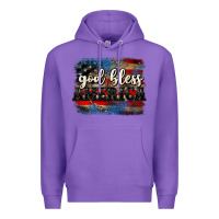 Purple God bless America  4th of July Premium Hoodie - CowGirlArtShop
