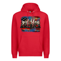 Red God bless America  4th of July Premium Hoodie - CowGirlArtShop