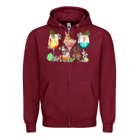 Burgundy Easter wine glasses Easter Day Zipper Hoodie - HowdyJamesFarm
