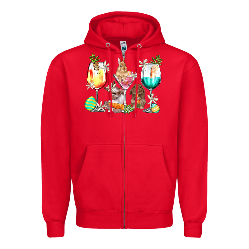 Easter Wine Glasses Easter Day Zipper Hoodie by HowdyJamesFarm | Teevron