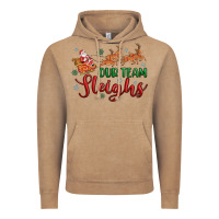 Vintage Coffee our team sleigh Vintage Hoodie - MaliasSmallBusiness