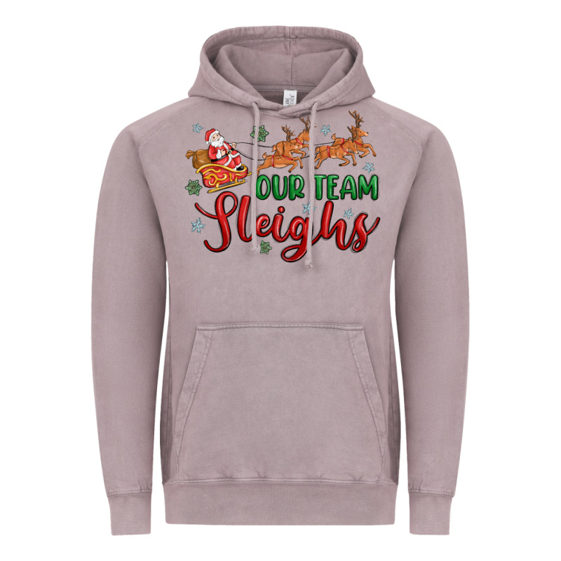 Our Team Sleigh Vintage Hoodie by MaliasSmallBusiness | Teevron