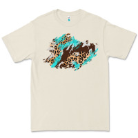 Bone cowhide leopard turquoise patch Premium Tee - AdoDesignShop