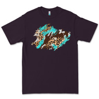 Plum cowhide leopard turquoise patch Premium Tee - AdoDesignShop