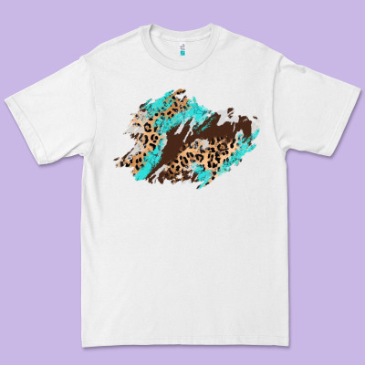 Cowhide Leopard Turquoise Patch Premium Tee Designed By Adodesignshop