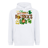 White Happy St. Patrick's Day Heavyweight Hoodie - HowdyJamesFarm