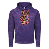 Cloud Purple Floral Leopard Peace Sign Vintage Hoodie - Jasminsmagicworld