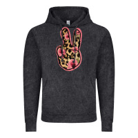 Vintage Black Floral Leopard Peace Sign Vintage Hoodie - Jasminsmagicworld