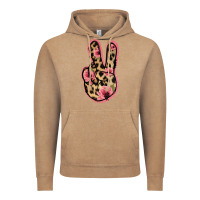 Vintage Coffee Floral Leopard Peace Sign Vintage Hoodie - Jasminsmagicworld