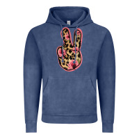 Vintage Denim Floral Leopard Peace Sign Vintage Hoodie - Jasminsmagicworld