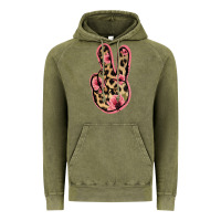 Vintage Olive Floral Leopard Peace Sign Vintage Hoodie - Jasminsmagicworld