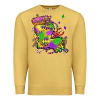 Antique Gold louisiana map mardi gras olivia Premium Sweatshirt - OliviaCreatesArt