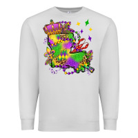 Dove Grey louisiana map mardi gras olivia Premium Sweatshirt - OliviaCreatesArt