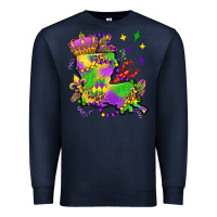 Navy louisiana map mardi gras olivia Premium Sweatshirt - OliviaCreatesArt