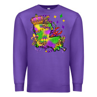 Purple louisiana map mardi gras olivia Premium Sweatshirt - OliviaCreatesArt