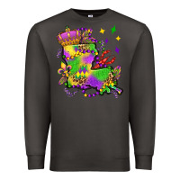 Smoke louisiana map mardi gras olivia Premium Sweatshirt - OliviaCreatesArt