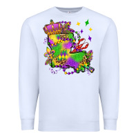 White louisiana map mardi gras olivia Premium Sweatshirt - OliviaCreatesArt