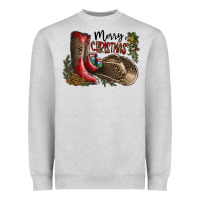 Heather Grey Merry Christmas Heavyweight Sweatshirt - SublimationCraftShop