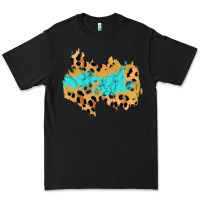 Black glitter leopard turquoise patch Premium Tee - AdoDesignShop